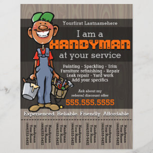 Handy Man.Carpenter.Plumber.Painter.Afro American チラシ