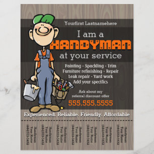 Handy Man.Carpenter.Plumber.Painter.Yard Work チラシ