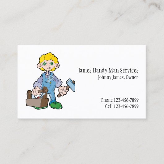 Handy Man Tool Box Contractor Business Card 名刺 (正面)