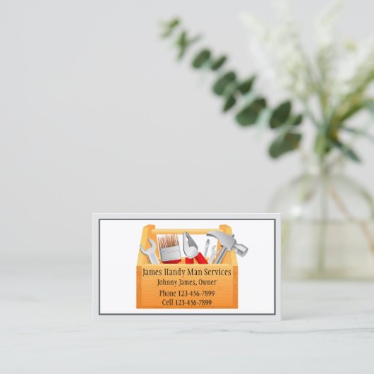 Handy Man Tool Box Contractor Business Card 名刺 (スタンド正面)