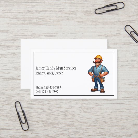 Handy Man Tool Box Contractor Business Card 名刺 (正面/裏面インサイチュ)
