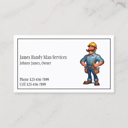 Handy Man Tool Box Contractor Business Card 名刺 (正面)