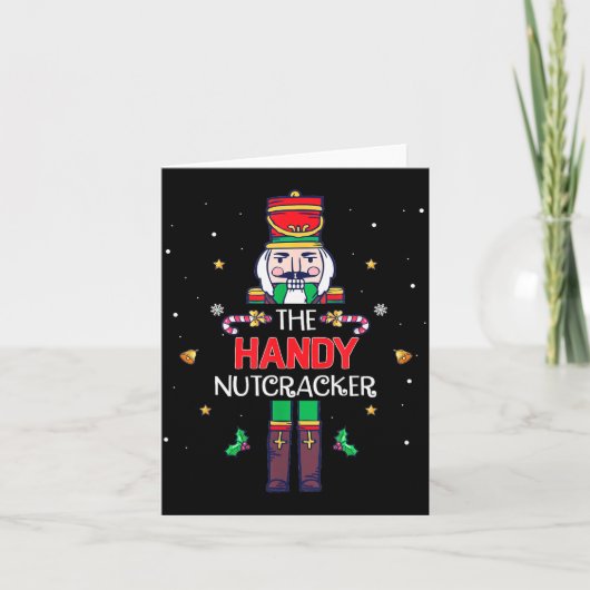 Handy Nutcracker Funny Christmas Family Matching O カード (正面)