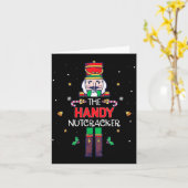 Handy Nutcracker Funny Christmas Family Matching O カード (黄色い花)
