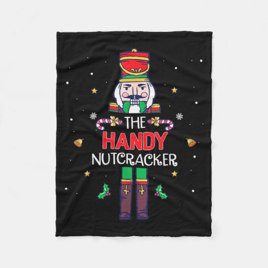 Handy Nutcracker Funny Christmas Family Matching O フリースブランケット (正面)
