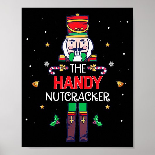 Handy Nutcracker Funny Christmas Family Matching O ポスター (正面)