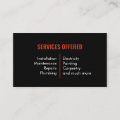 Handymanサービスツールアイコン 名刺 (裏面)