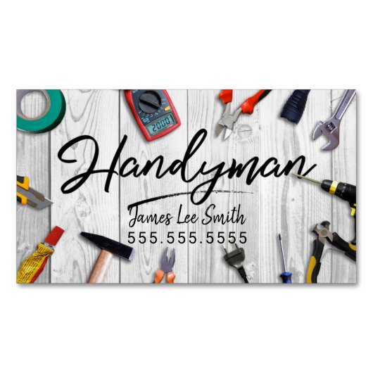 Handymanサービス名刺 マグネット名刺 (正面)
