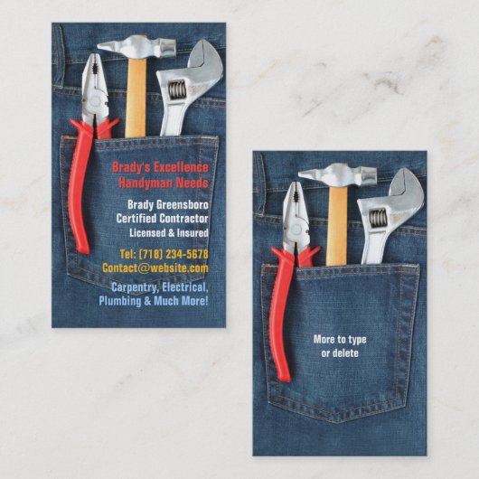 Handyman名刺 名刺 (正面/裏面)