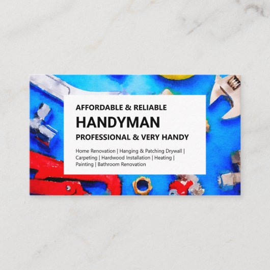 Handyman名刺 – 給排水衛生設備配管ツール 名刺 (正面)