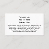 Handyman最高の Business Card 名刺 (裏面)