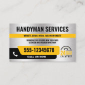 HANDYMAN緊急の修理24/シルバーブラックイエロー 名刺 (正面)