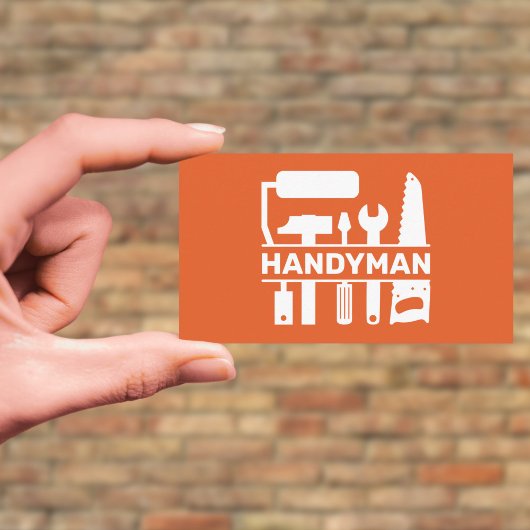 Handyman – ハードウェアツールモノグラムオレンジ 名刺
