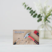 Handyman，ホーム修理，建築, QRコード， Vs 2 名刺 (スタンド正面)