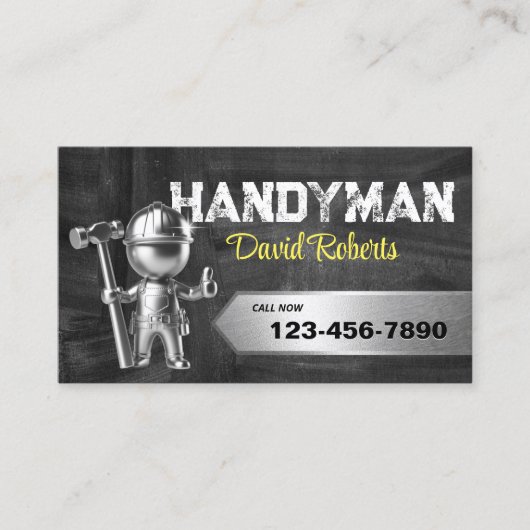 Handyman 3D Worker Repair & Maintenance Service 名刺 (正面)