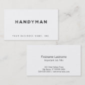 Handyman [Black Faux Letterpress Style] 名刺 (正面/裏面)