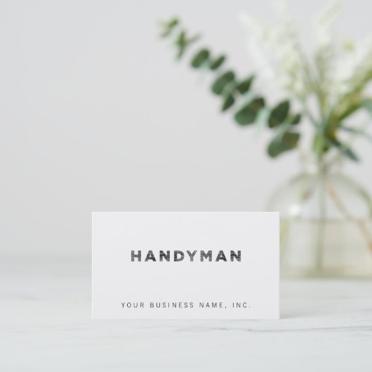 Handyman [Black Faux Letterpress Style] 名刺 (スタンド正面)