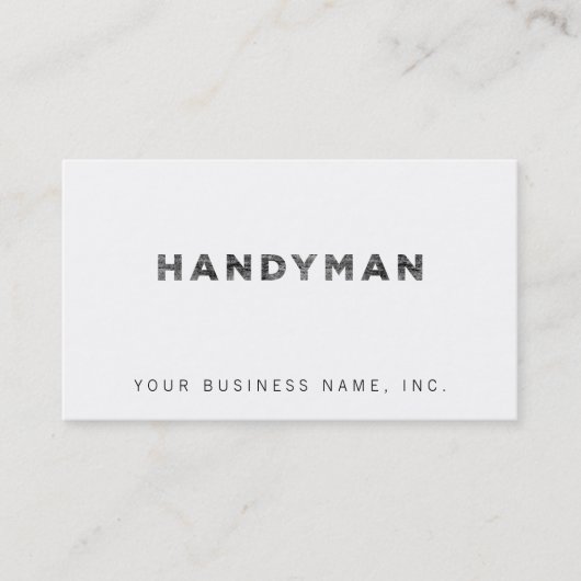 Handyman [Black Faux Letterpress Style] 名刺 (正面)