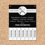 Handyman Black Modern Professional Construction  チラシ<br><div class="desc">Handyman Black Modern Professional Construction Flyer. Simple,  elegant and professional looking vintage inspired home repairs and maintenance business card. Great for Handymen or constructions business. Information behind is completely customizable! Need help? Send me a message on Zazzle or email me  - perpetuallyperplexedonzazz@gmail.com</div>