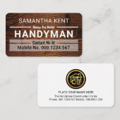Handyman Border Lines Timber Wood 名刺 (正面/裏面)