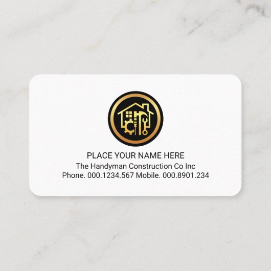 Handyman Border Lines Timber Wood 名刺 (裏面)