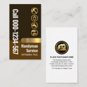 Handyman Brown Layersの金ゴールドタブ 名刺 (正面/裏面)
