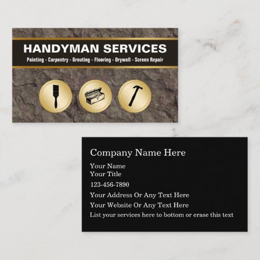 Handyman Business Card 名刺 (正面/裏面)