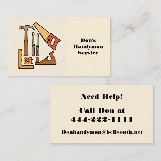 HANDYMAN BUSINESS CARD 名刺 (正面/裏面)