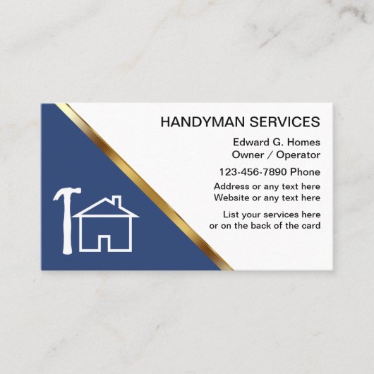 Handyman Business Card 名刺 (正面)