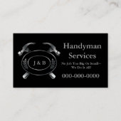 Handyman Business Card、Black 名刺 (正面)