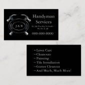 Handyman Business Card、Black 名刺 (正面/裏面)