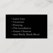 Handyman Business Card、Black 名刺 (裏面)