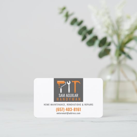 Handyman Business Card Modern Design 名刺 (スタンド正面)