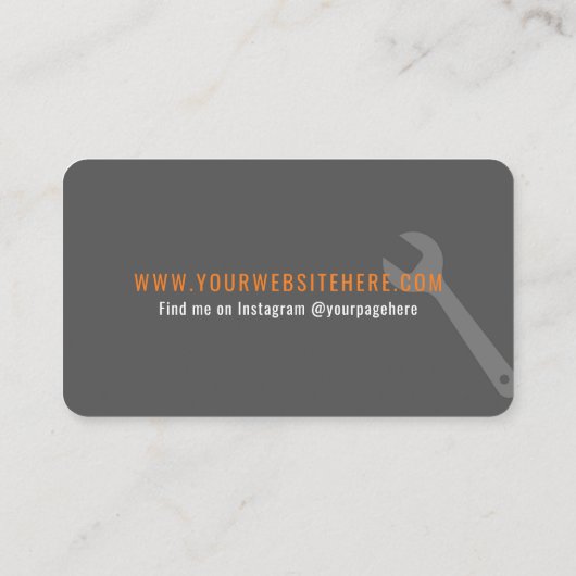 Handyman Business Card Modern Design 名刺 (裏面)