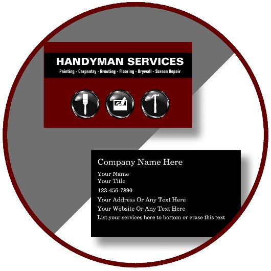 Handyman Business Cardsクールデザイン 名刺