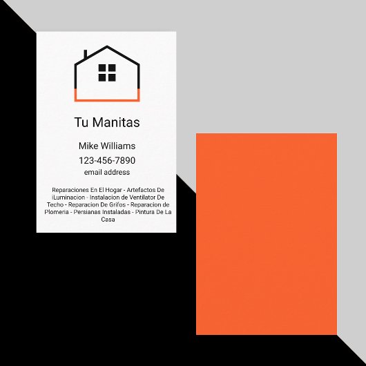 Handyman Business Cards スペインのLanguage 名刺