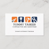 Handyman Carpenterホーム修復ツールロゴ 名刺 (正面)