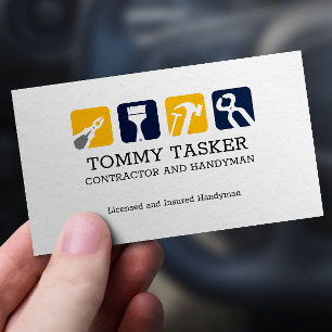 Handyman Carpenterホーム修復ツールロゴ 名刺