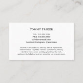 Handyman Carpenter Home repair Tools Logo 名刺 (裏面)