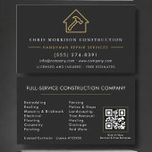Handyman Construction Black Gold QR Code 名刺