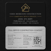 Handyman Construction QR Code Silver Metallic  名刺