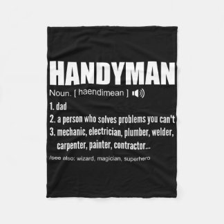 Handyman Definition TeesパパおもしろいHandyman Father フリースブランケット