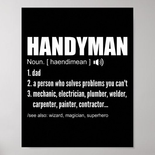 Handyman Definition TeesパパおもしろいHandyman Father ポスター (正面)