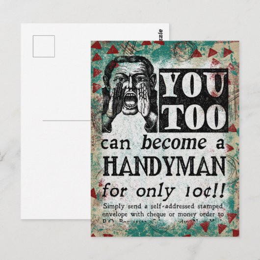 Handyman - Funny Vintage Retro ポストカード (正面/裏面)