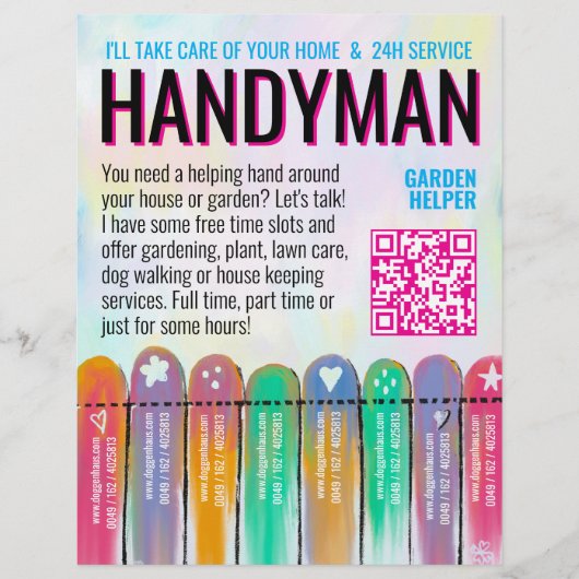Handyman Garden Service チラシ (正面)