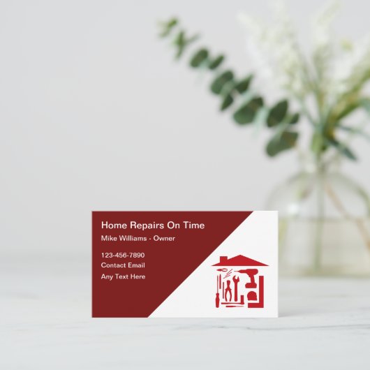 Handyman Home Maintenance Business Card 名刺 (スタンド正面)