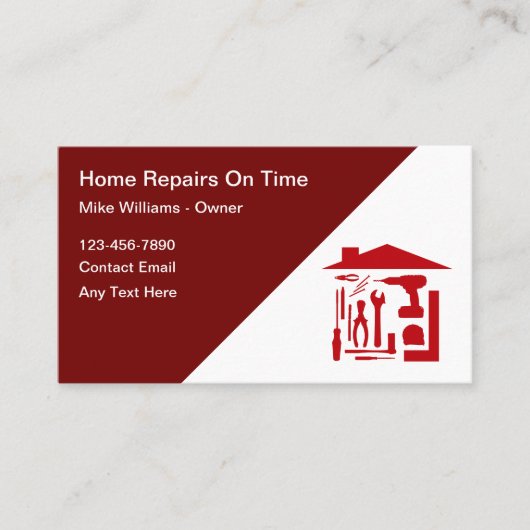 Handyman Home Maintenance Business Card 名刺 (正面)