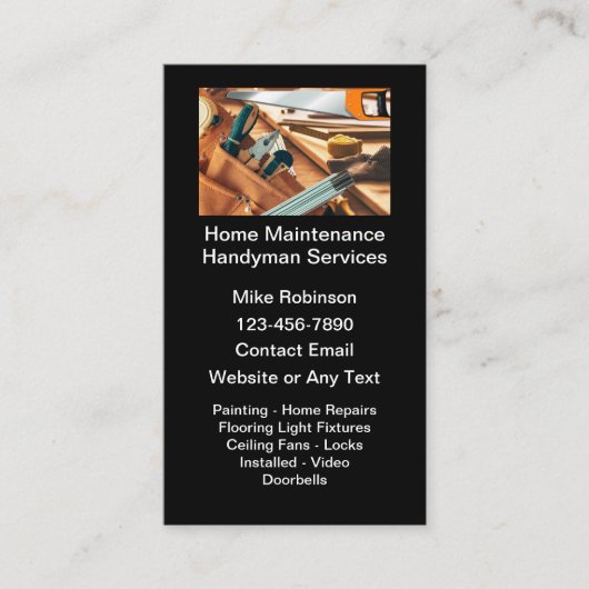 Handyman Home Maintenance Business Card 名刺 (正面)