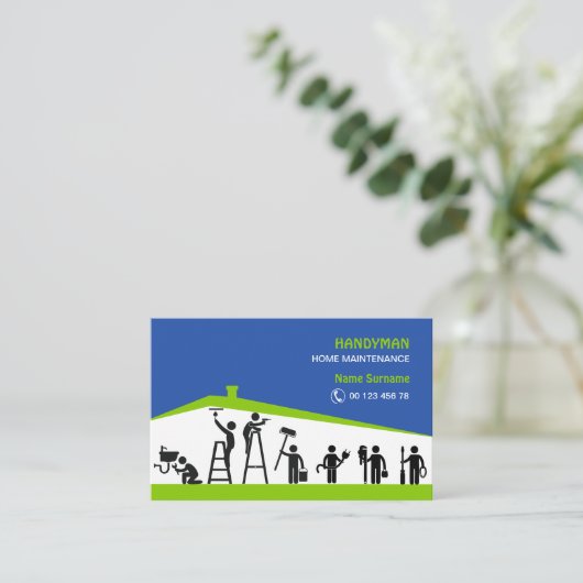 Handyman home maintenance Business Card 名刺 (スタンド正面)