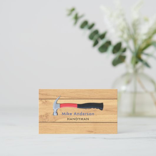 Handyman、Home Repair、建築、Blue Name 名刺 (スタンド正面)